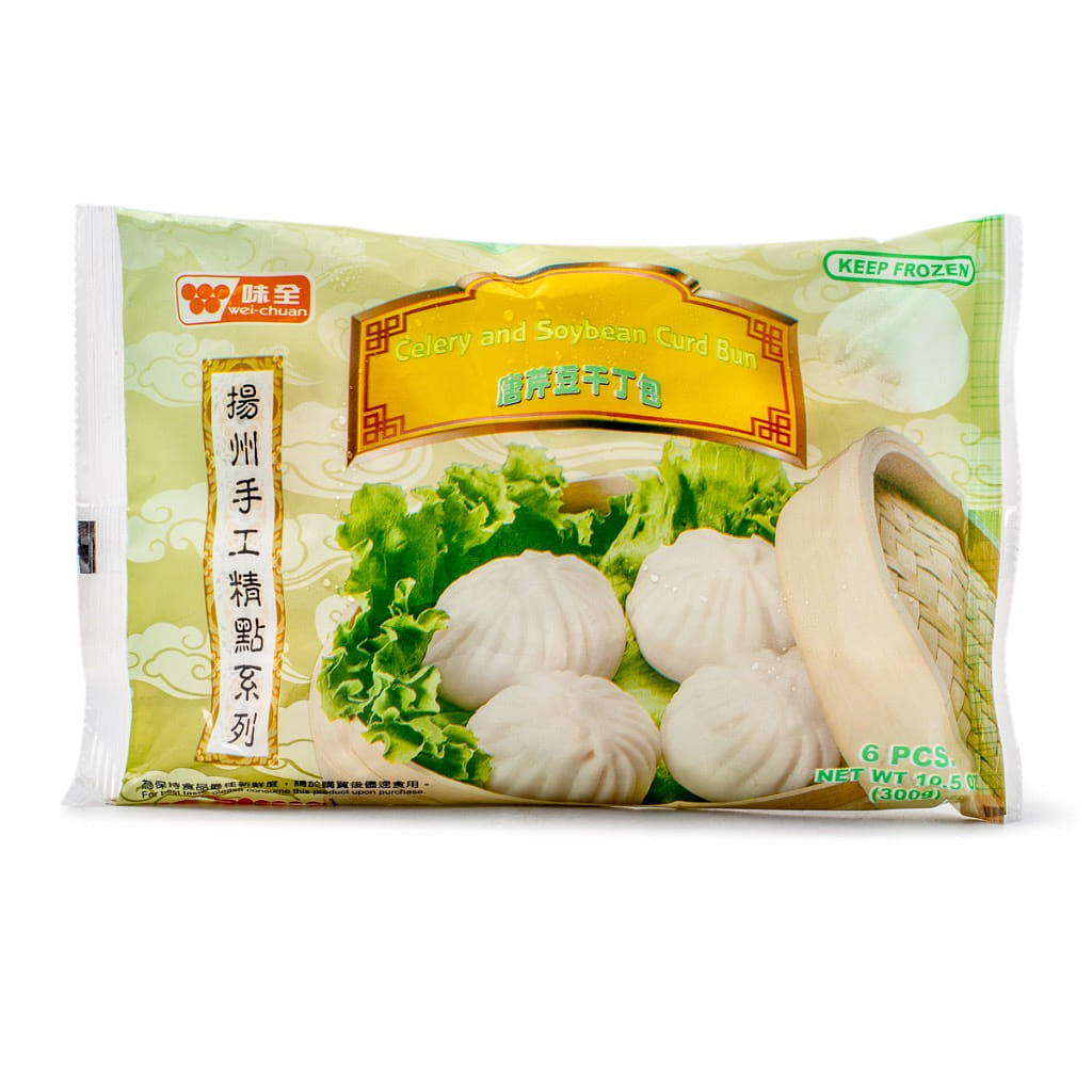 Wei Chuan ซาลาเปาขึ้นฉ่ายและเต้าหู้ถั่วเหลือง 6 ชิ้น, แช่แข็ง 300 g