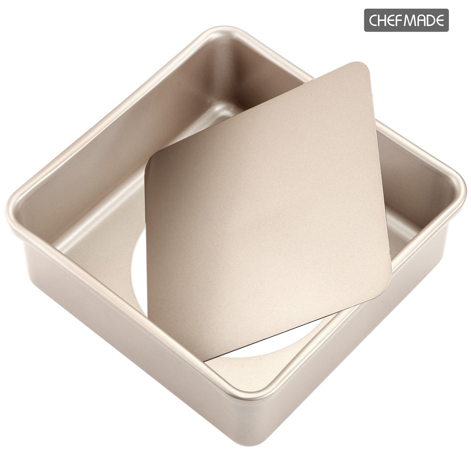 CHEFMADE Square Cake Pan, 8-Inch Deep Dish with Removable Loose Bottom Square 1 개