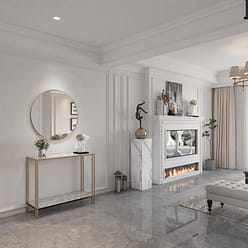 32 英寸宽 x 32 英寸高小号圆形钢框经典壁挂浴室梳妆镜金色 1 个