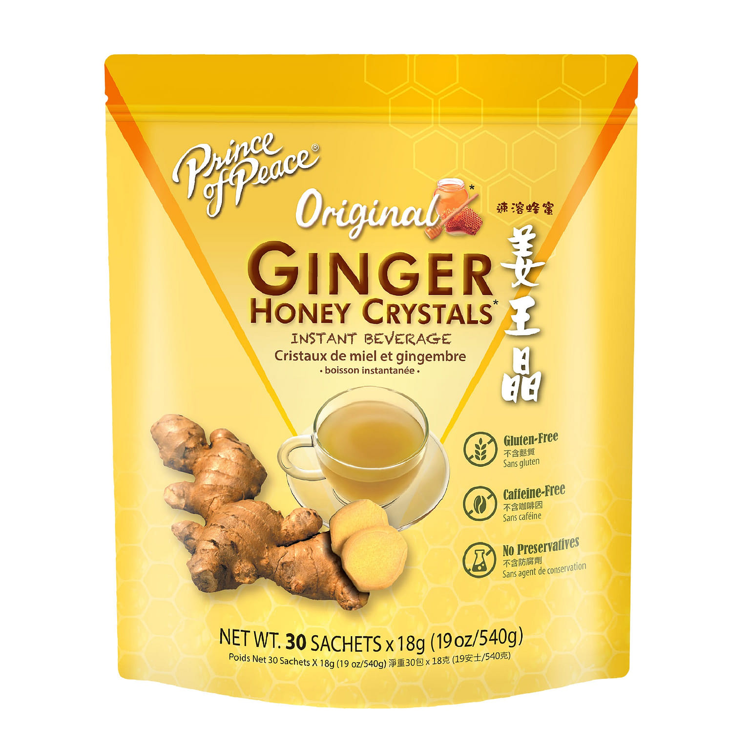 Prince of Peace Instant Ginger Honey Crystals, 30 sachets 1 ส่วน