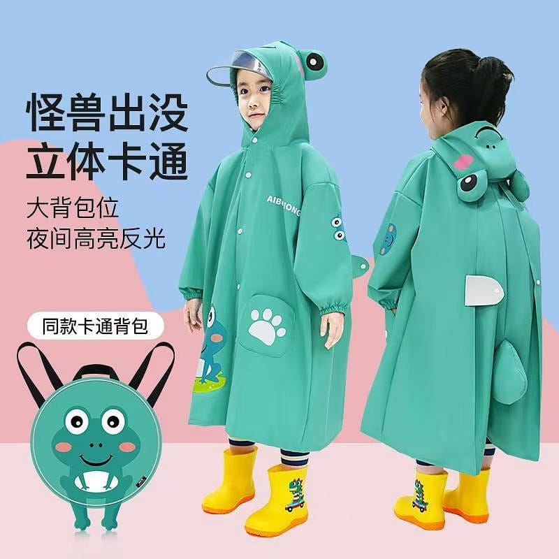 Children's Pupil Raincoat Green Frog Size XL 1 cái