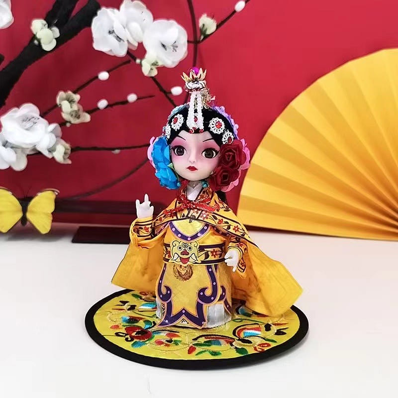 Handmade Peking Opera Figurine - Silk Cloth Doll for Home Decor and Gifts-14 150 กรัม