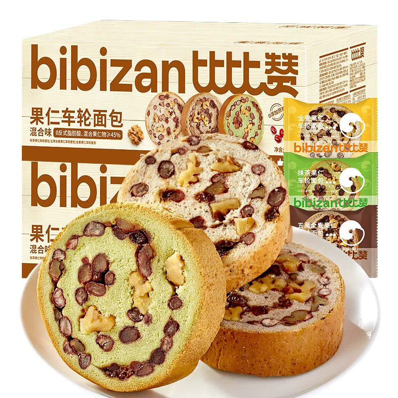 比比赞全麦果仁车轮坚果原味面包营养早餐200g 200 克