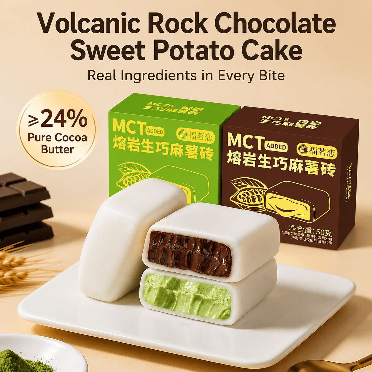Matcha-Flavored Nama Chocolate Mochi Gift Box 2 box