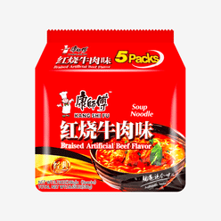 Braised Beef Instant Noodles - 5 Packs 3.73oz 1 each