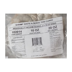 Netuno Frozen Shrimp Thai Green Curry 2 Disks 20 oz