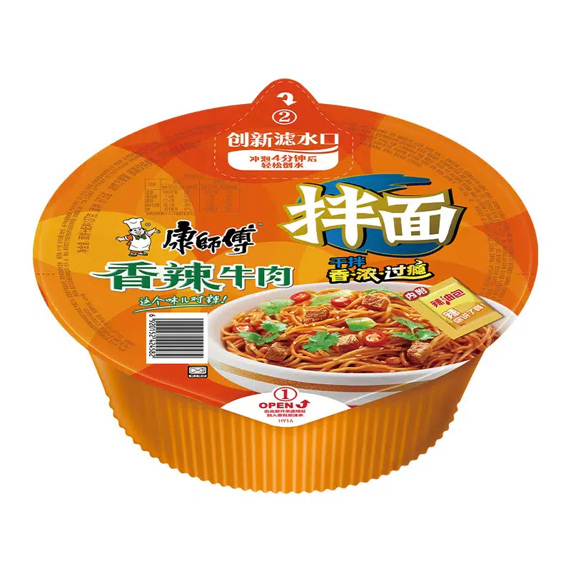 Master Kong's spicy beef noodles are about 130g*1 box 130 g