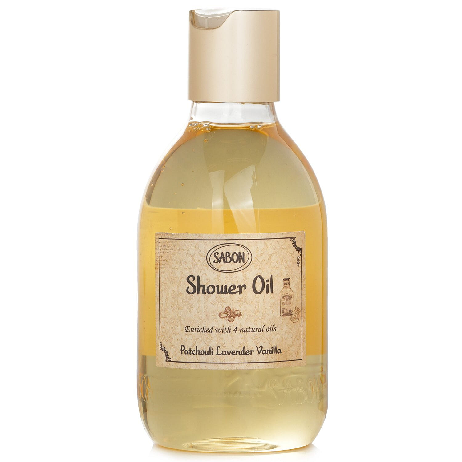 Sabon Shower Oil - Patchouli Lavender Vanilla (Plastic Bottle) 300ml/10.5oz 300 มิลลิลิตร