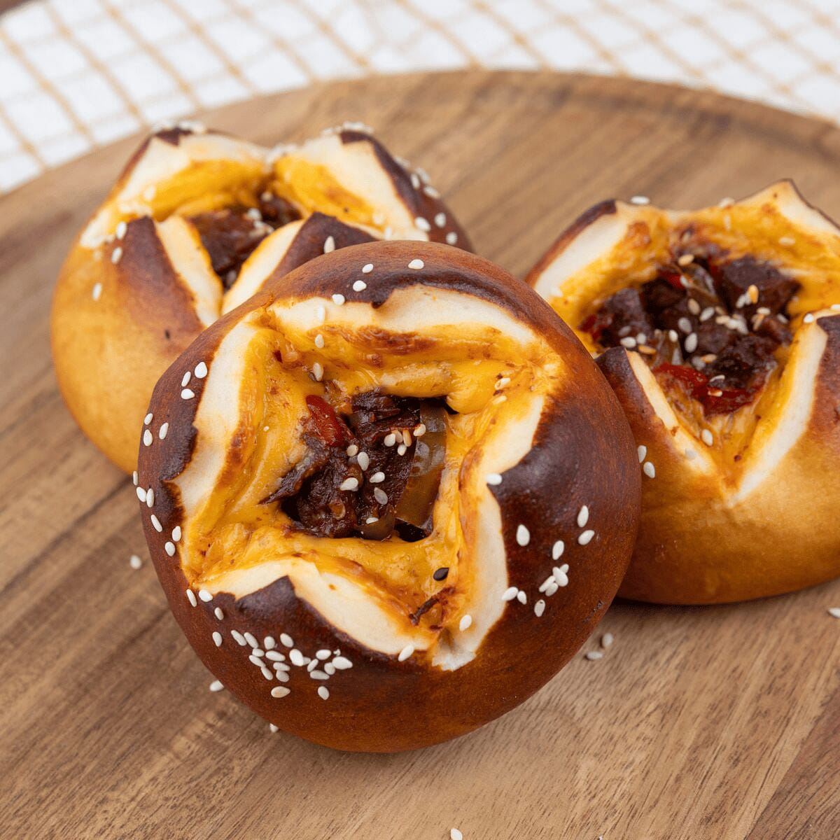 Pretzel Bread w. Beef Meat Ball 1 each