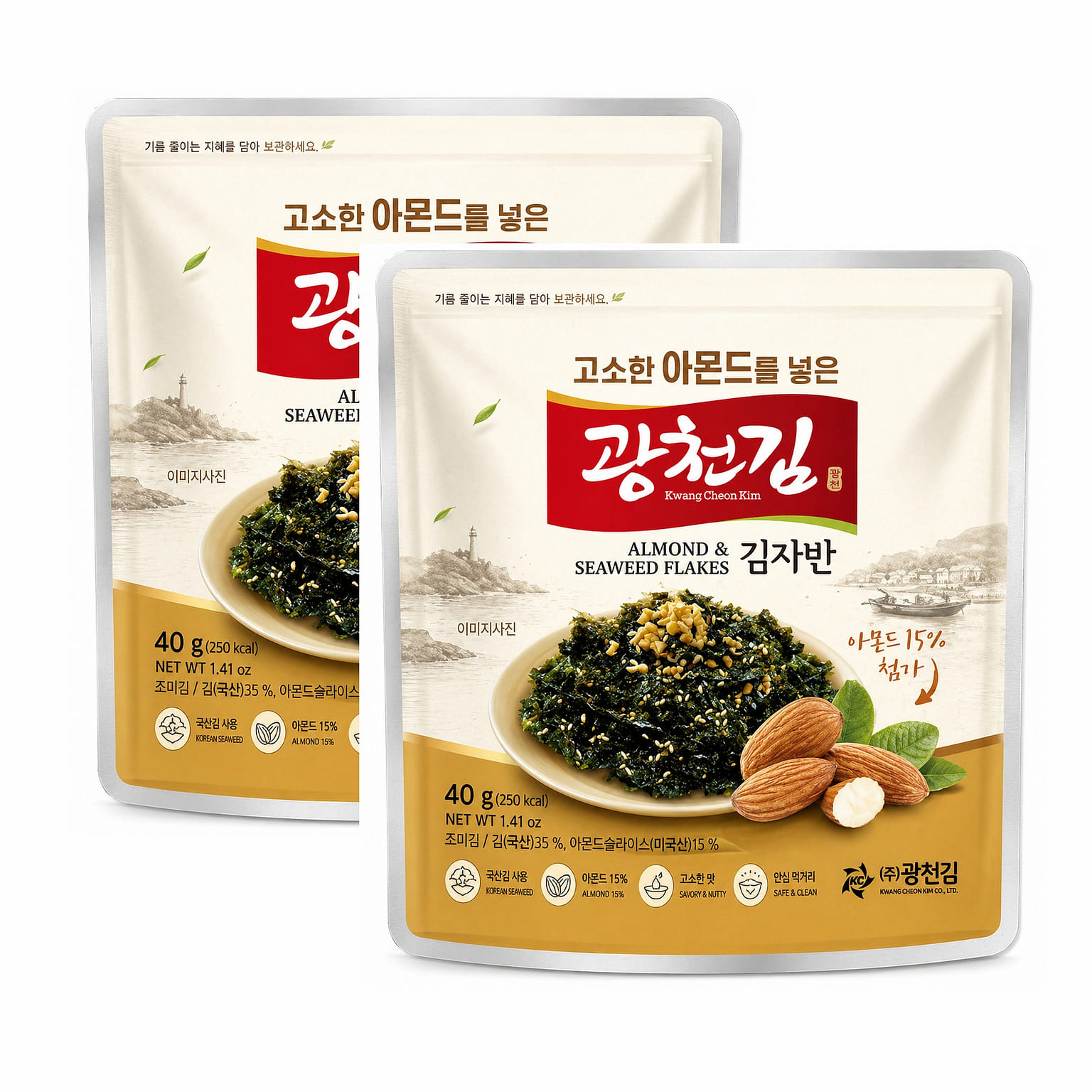 Kimnori Premium Almond Seaweed Flakes (Kimjaban) 9.99 pack*2 pack