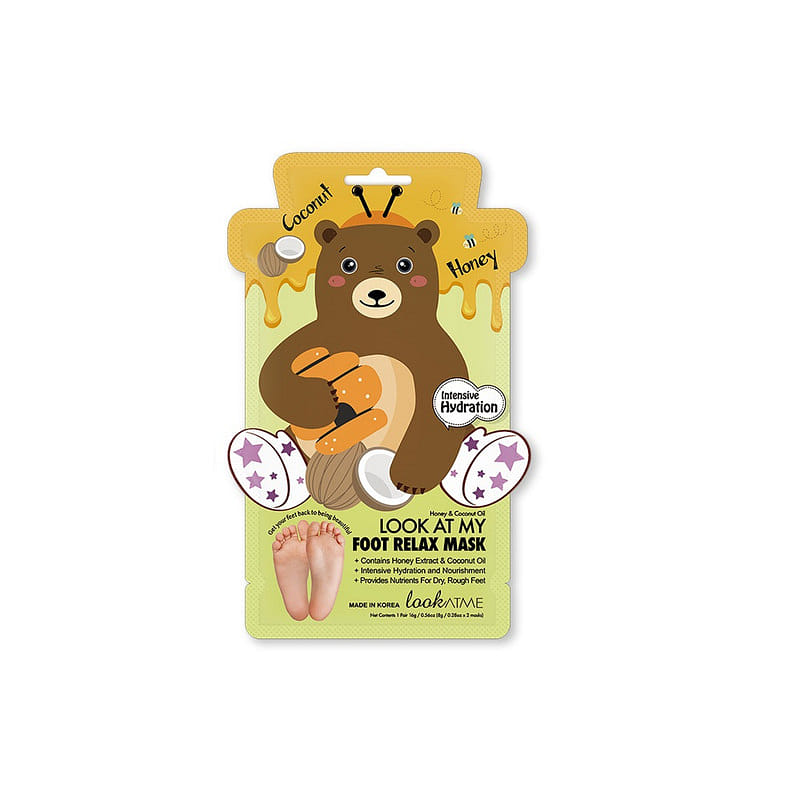 LOOK AT MY FOOT Relax Mask - HONEY COCO (1 pair) 1 each