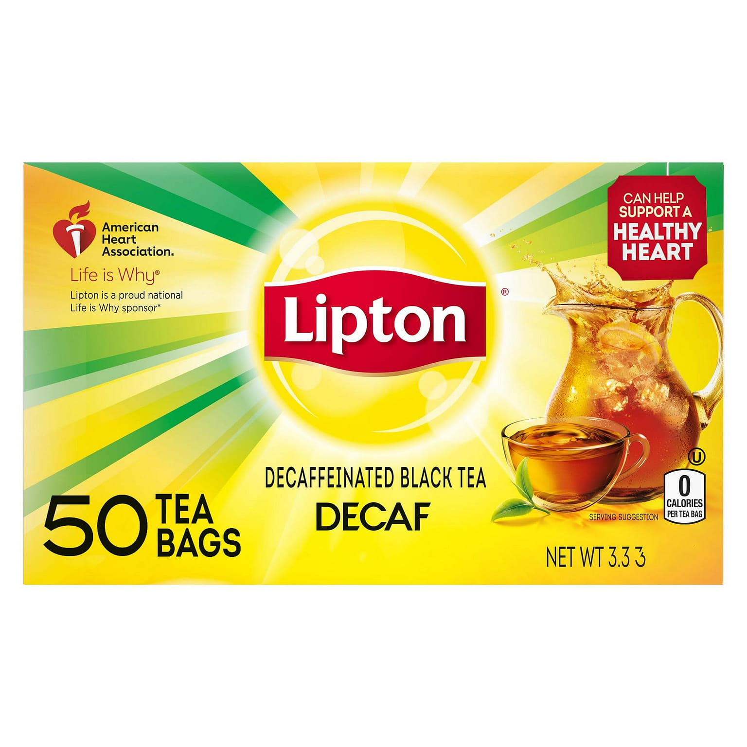 Lipton Decaf Black Tea Bags, Caffeine Free Tea 1 each