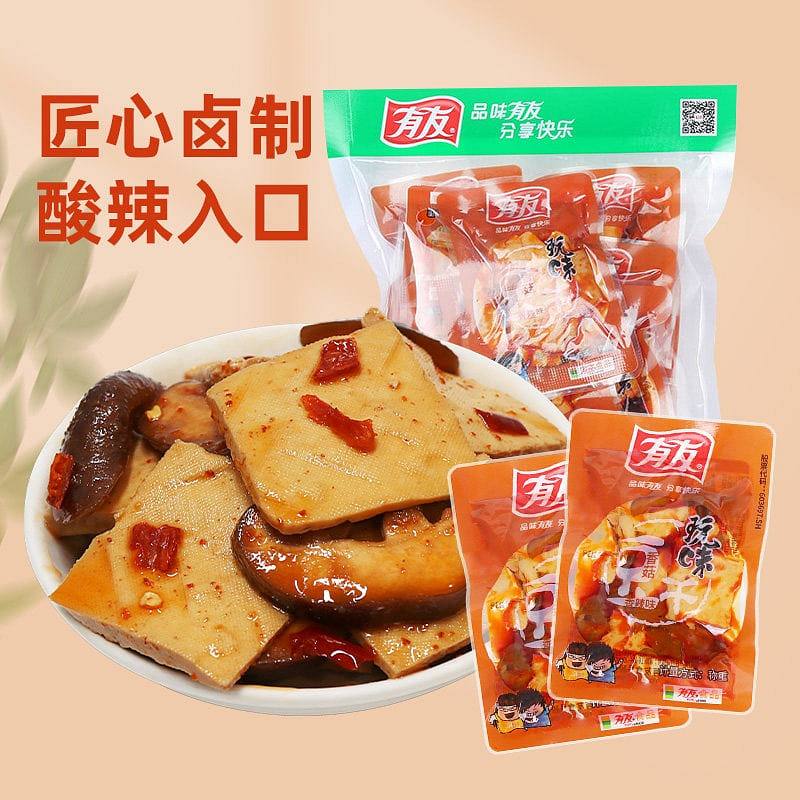 Youyou Shiitake Flavor Dried Tofu Popular Snack 268 g