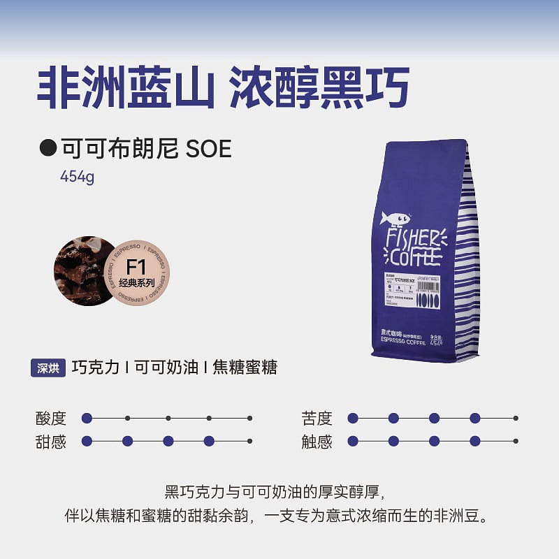 FISHER Cocoa Brownie SOE Coffee Beans 454g 454 g