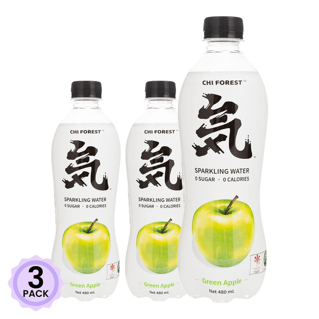 Chi Forest 무설탕 스파클링 워터 그린애플맛 480 밀리리터*3 팩