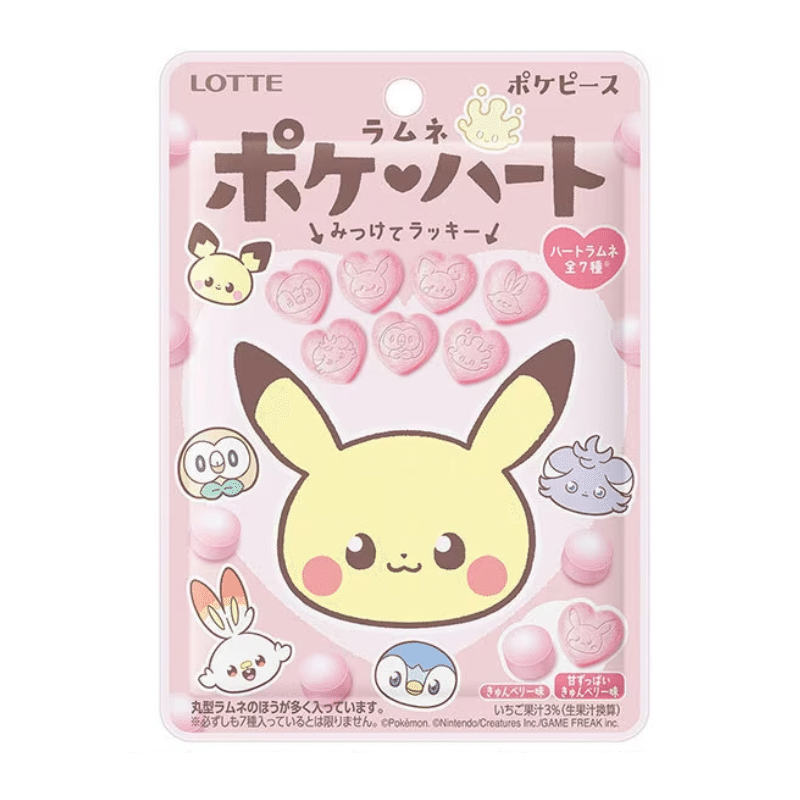 LOTTE POKEMON Heart-Shaped Marble Soda Candy 40g 1 ส่วน