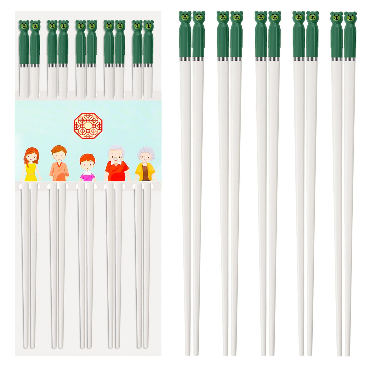 5 Pairs Fiberglass Chopsticks-Reusable Chopsticks Dishwasher Safe, 24.3cm 1 케이스