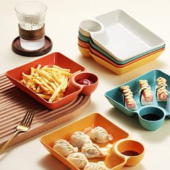 Square Dumpling Plate- Green 1 Pc 1 each