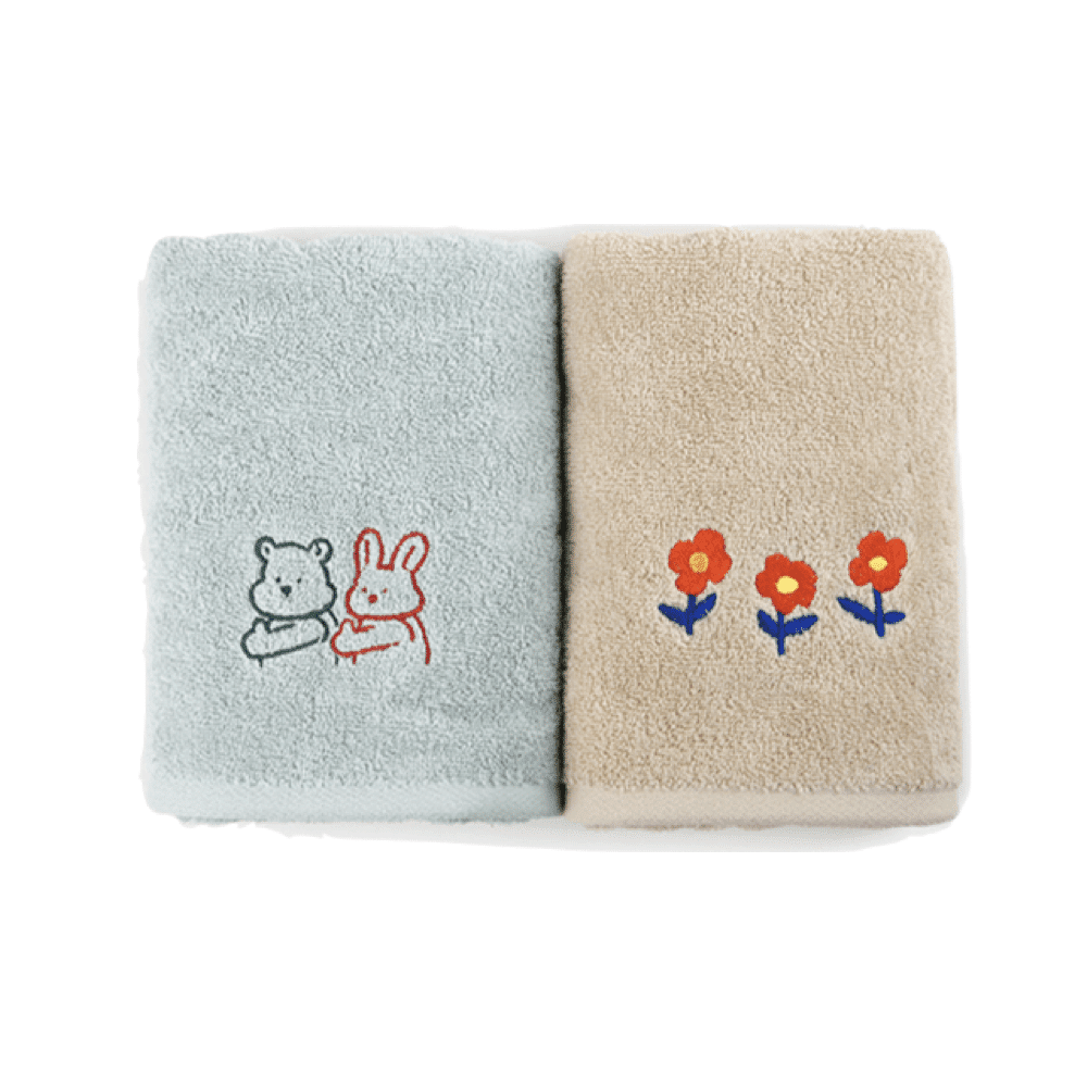 [Ships directly from U.S.] DAILYLIKE Signature Embroidered Towel My Buddy 2 개입