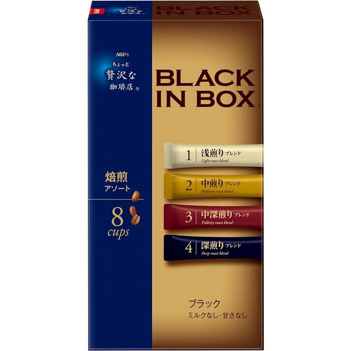 AGF Luxury BLACK IN BOX Roasted Instant Coffee 8p 1 count