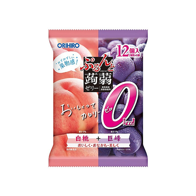 ORIHIRO White Peach Grape Konjac Jelly 12pcs/bag 1 개