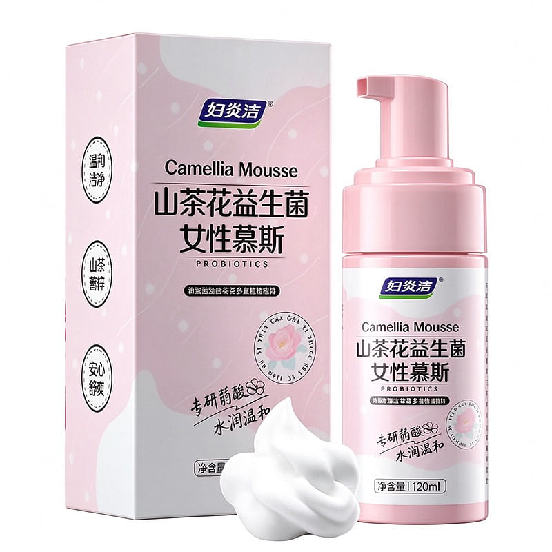 푸옌지에 동백꽃 프로바이오틱 무스 폼, 하루 종일 상쾌함 120 ml