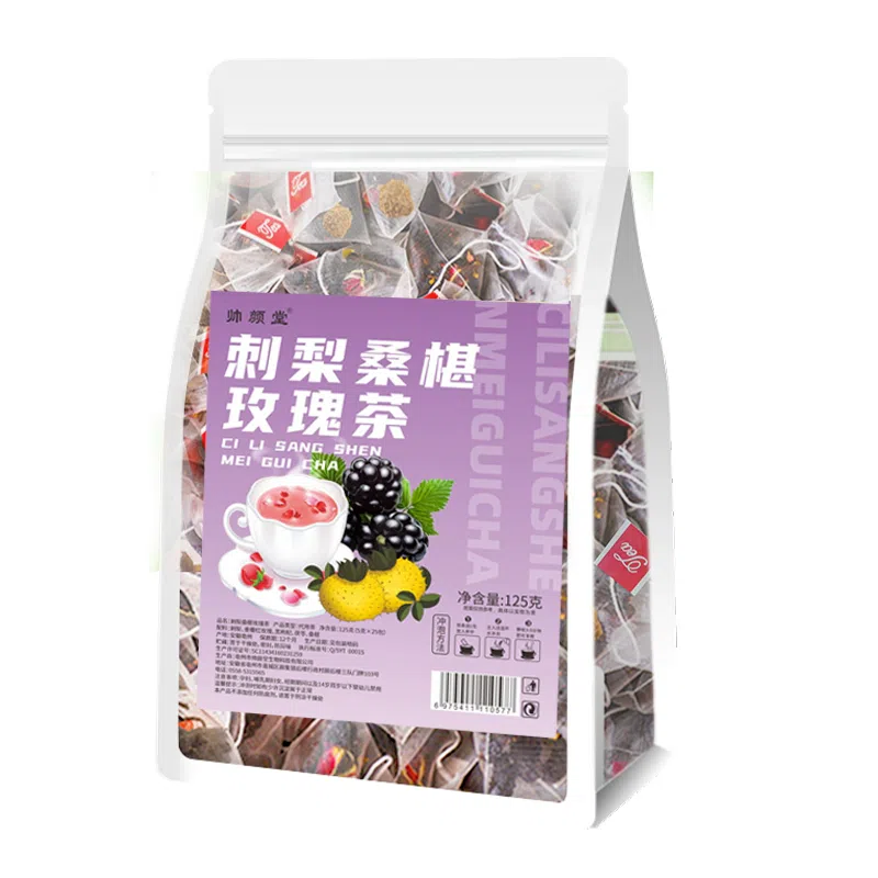 Prickly pear, mulberry, black wolfberry, rose tea, poria cocos, combination tea bags, health tea, women's herbal tea, 25 small bags*1 bag 125 그램