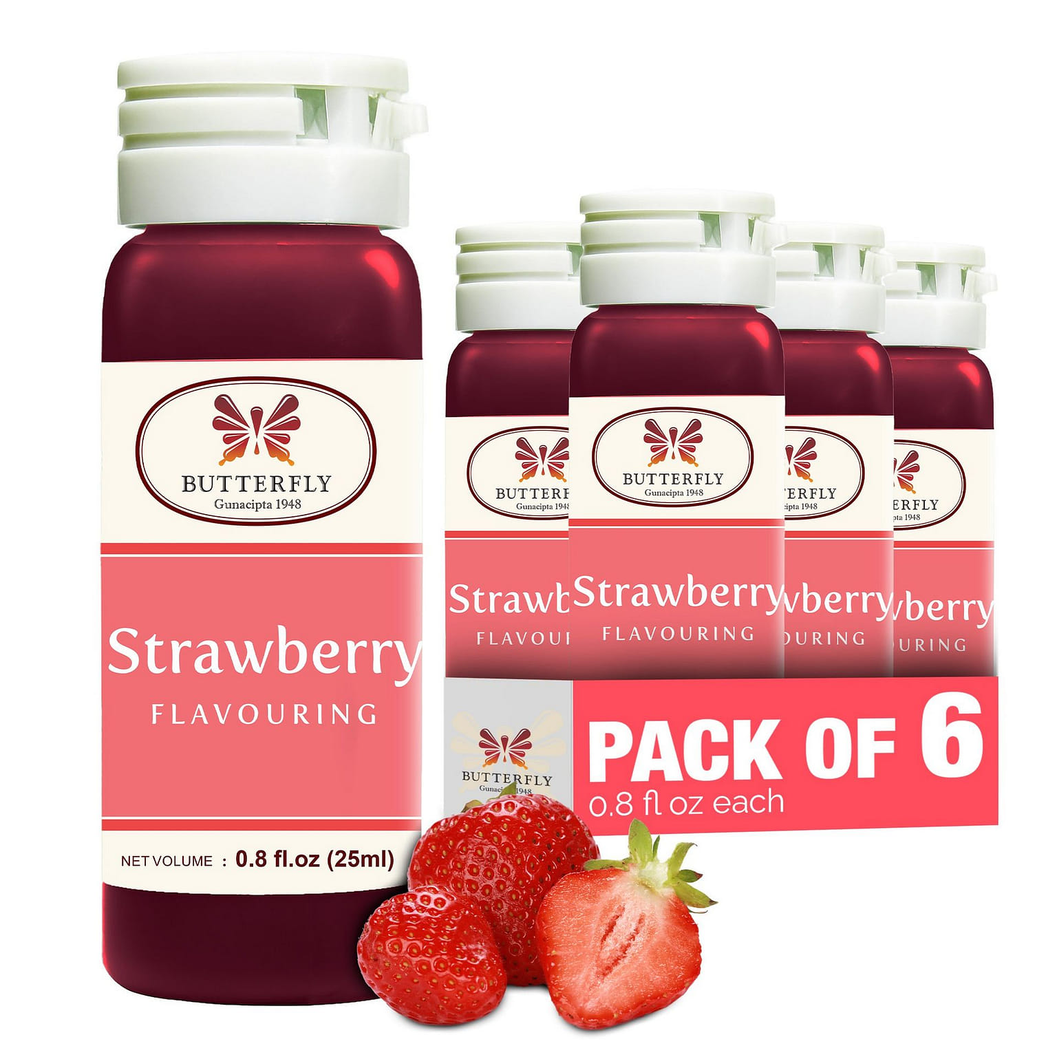 Butterfly Flavoring Strawberry 25 ml Pack of 6 25 ml*6 pack