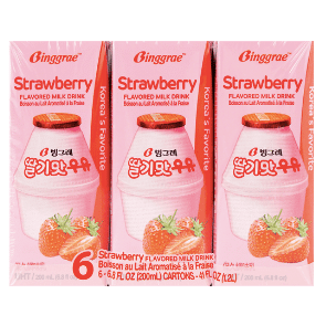 South Korea BINGGRAE Strawberry Milk 6 boxes 1200ml 6 อัน