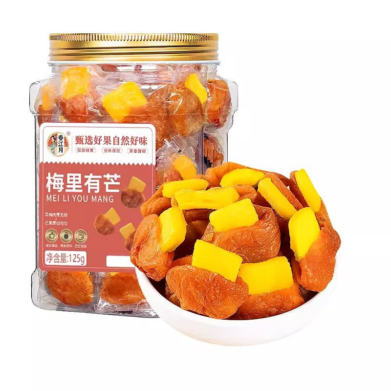 Spring River Moon Plums with Mango Plums Sweet and Sour Candied Plums 125g 125 กรัม