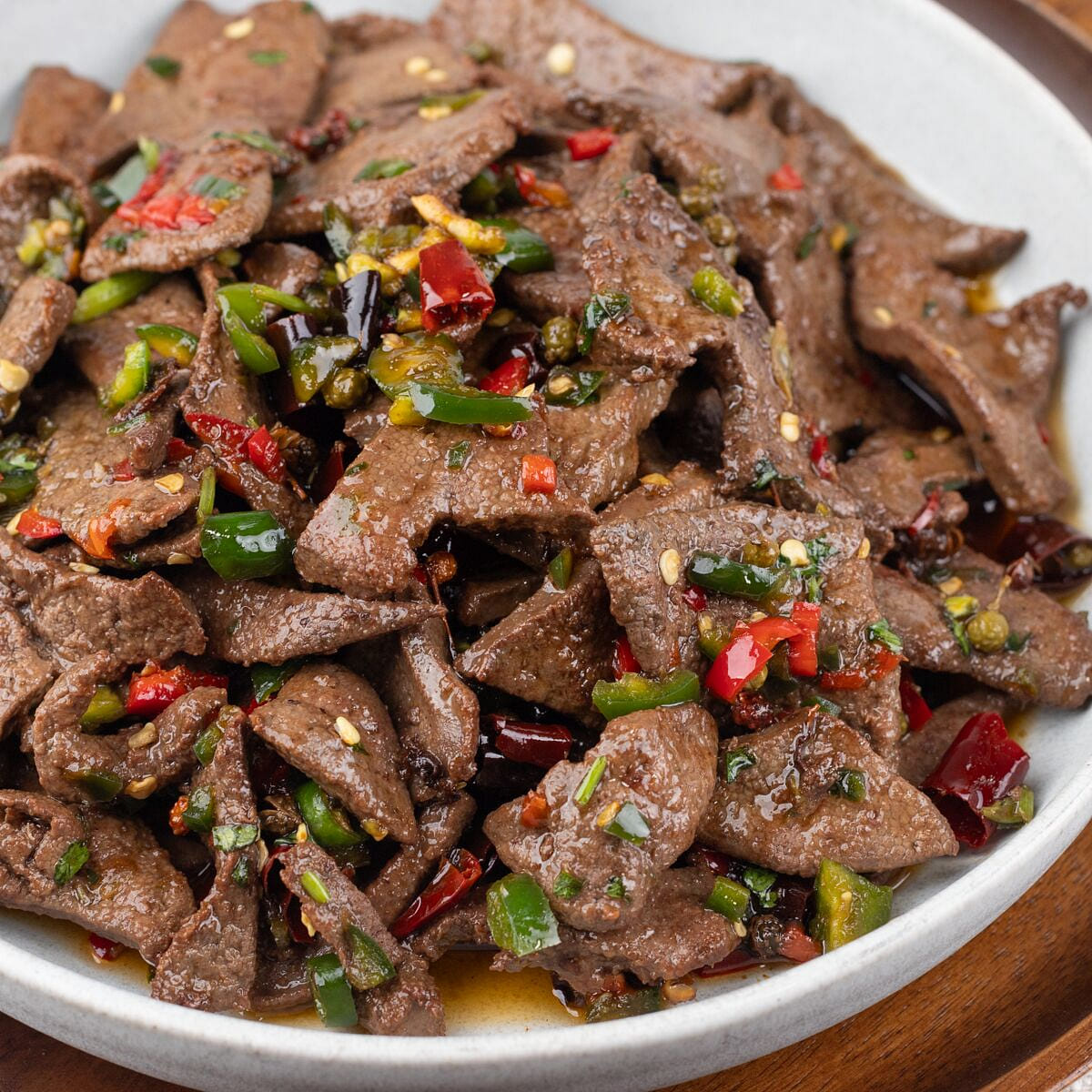 Sliced Pork Liver w/ Pepper Chili Sauce 0.7lb 1 ส่วน