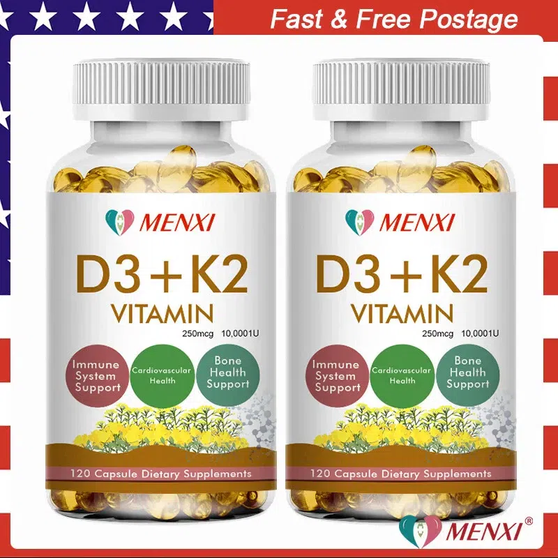 (2 Bottles) Vitamin K2 (MK7) D3 10000 IU Suppleme 1 can