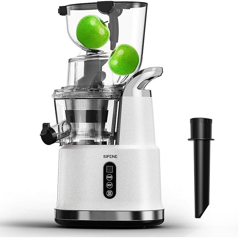 SIFENE 200W Cold Press Juicer Machine, 83mm Wide Mouth for Whole Fruit, White 1 개입