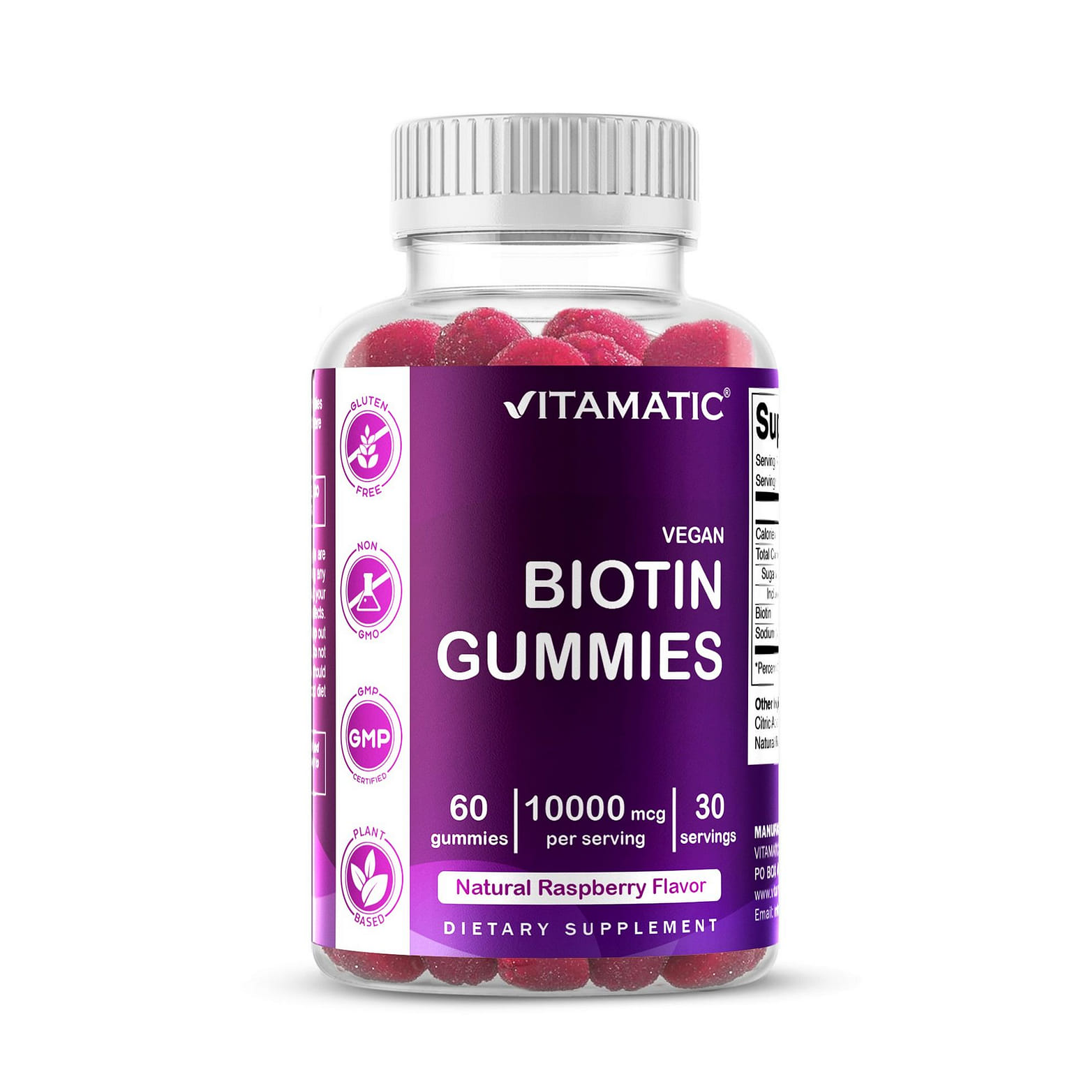 Biotin 10,000 mcg 60 Vegan Gummies 1 개