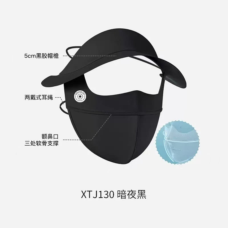 Sunscreen face mask made of ice silk balck 1 ส่วน