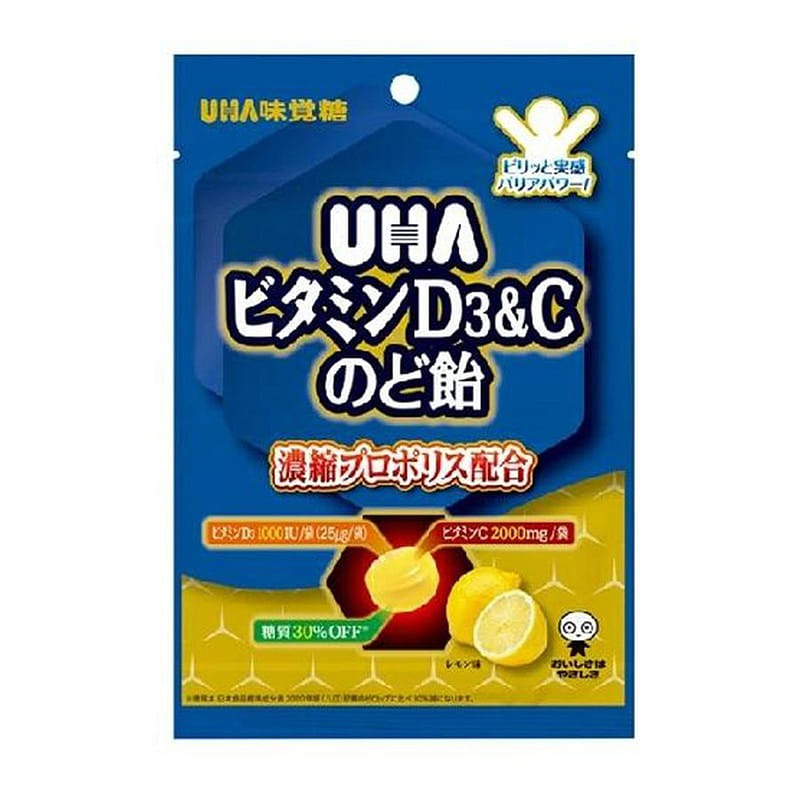 UHA Mikakuto Vitamin D3 & C Throat Lozenges 52g 1 ส่วน