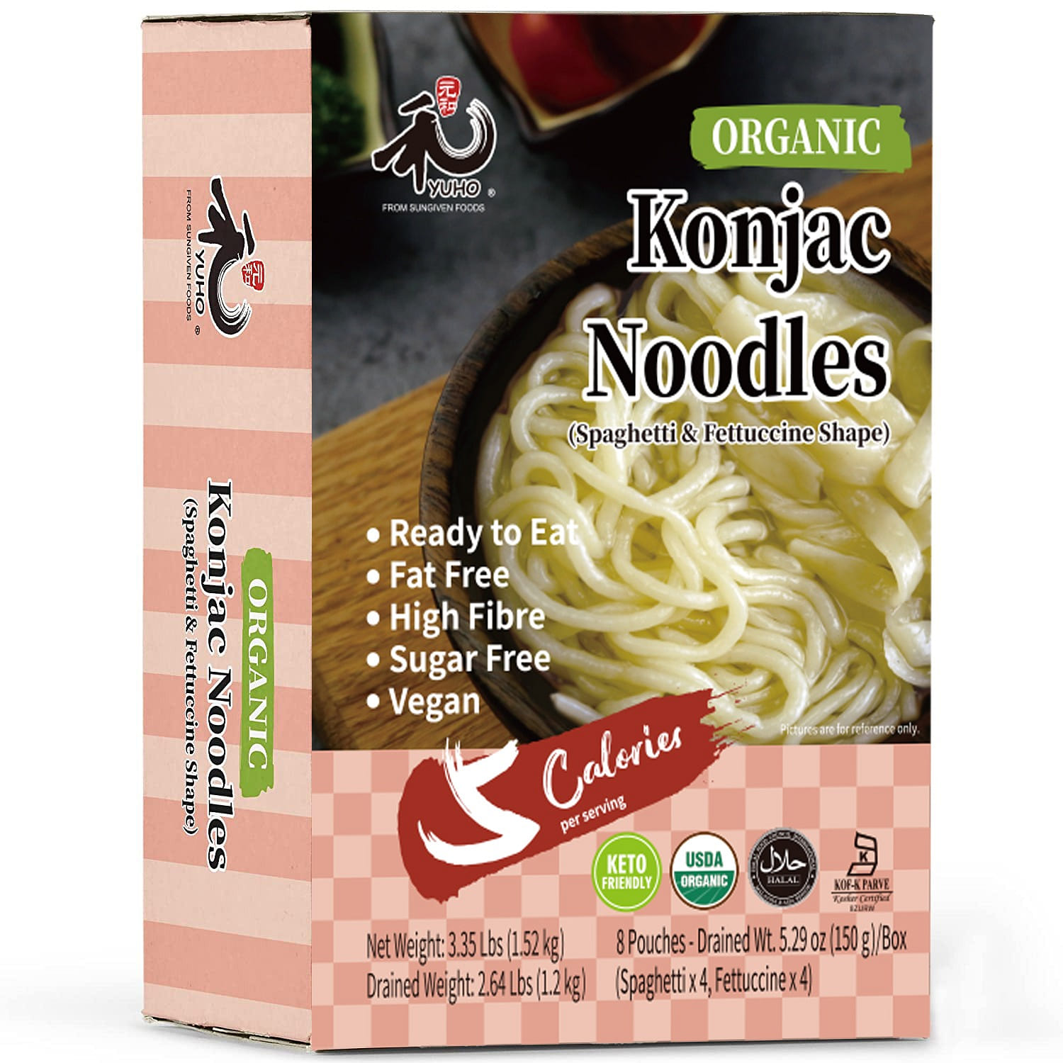 YUHO Organic Oat Konjac Variety Pack 8 Packs 1520g 53.61 ออนซ์