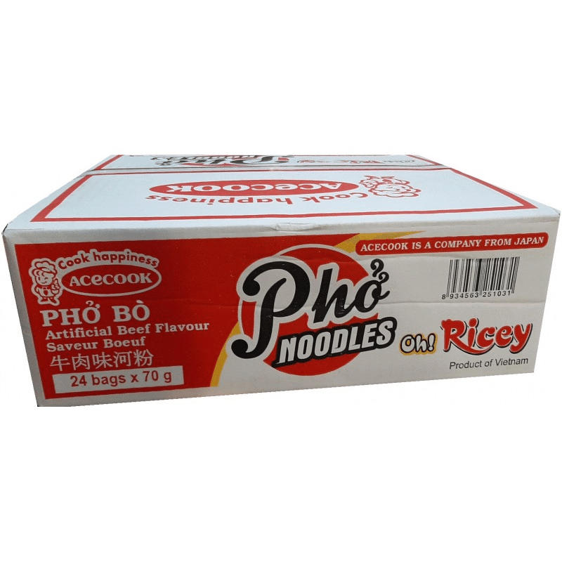 Acecook Oh! Ricey Rice Noodles Pho Beef Flavor (Bag) pack of 24 1 個
