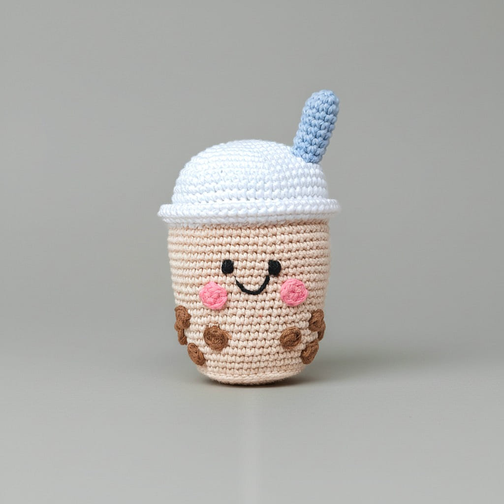 Organic Cotton Handmade Boba Rattle Doll 1 count