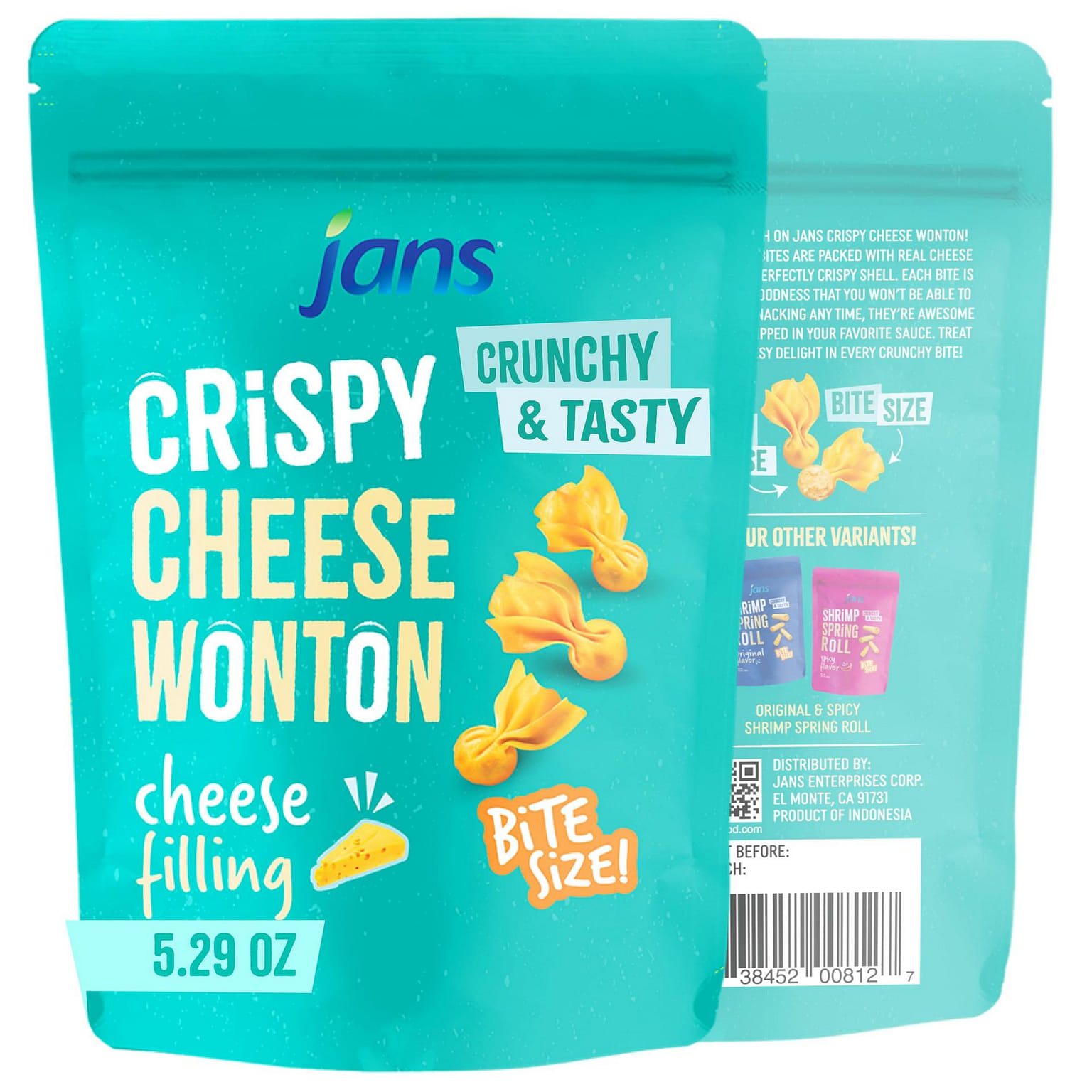 Jans  Crispy Cheese Wonton Chips 5.29 oz Pack of 1 5.29 oz