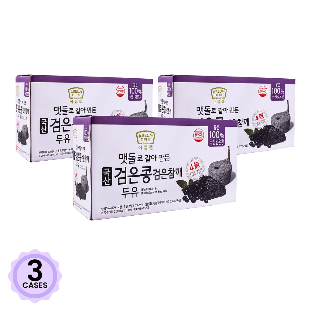 아름뜰 검은콩 검은참깨 두유 15팩입 180 밀리리터*15 팩*3 박스