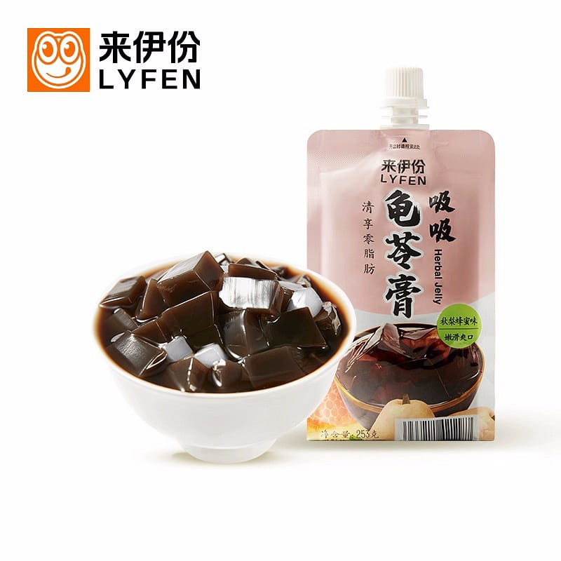 來伊份 吸吸龜苓膏 秋梨零蜂蜜味 0脂 涼粉 燒仙草 小吃 零食 253 克