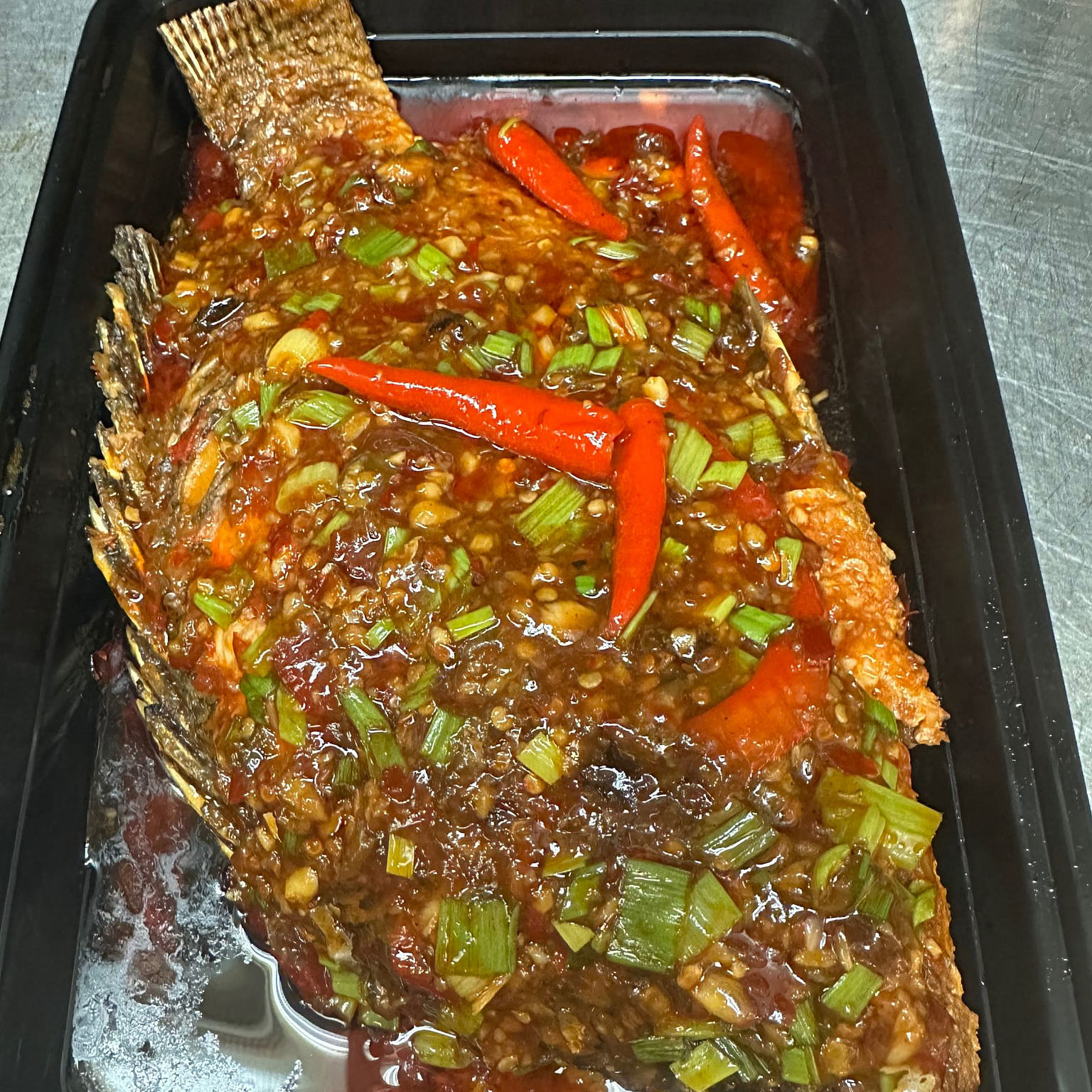 Sichuan style whole fish(tilapia) 1 개
