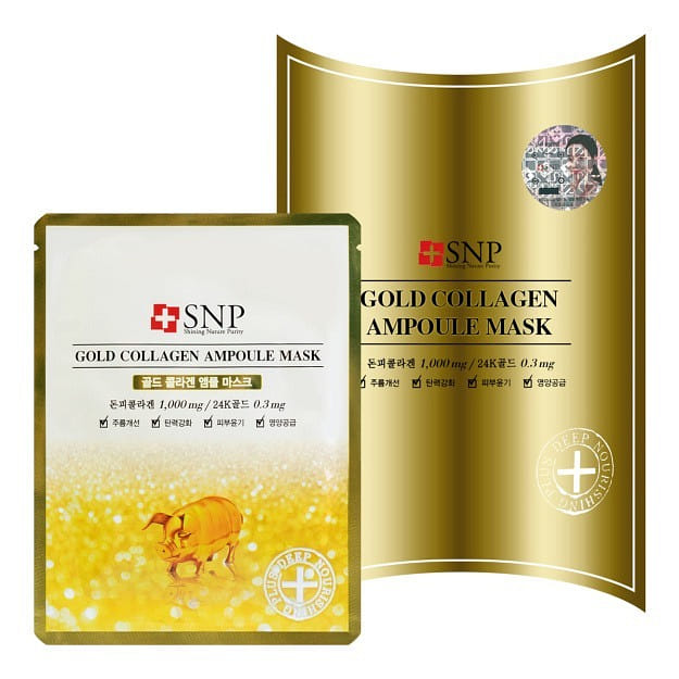 SNP Gold Collagen Ampoule Mask 1 box