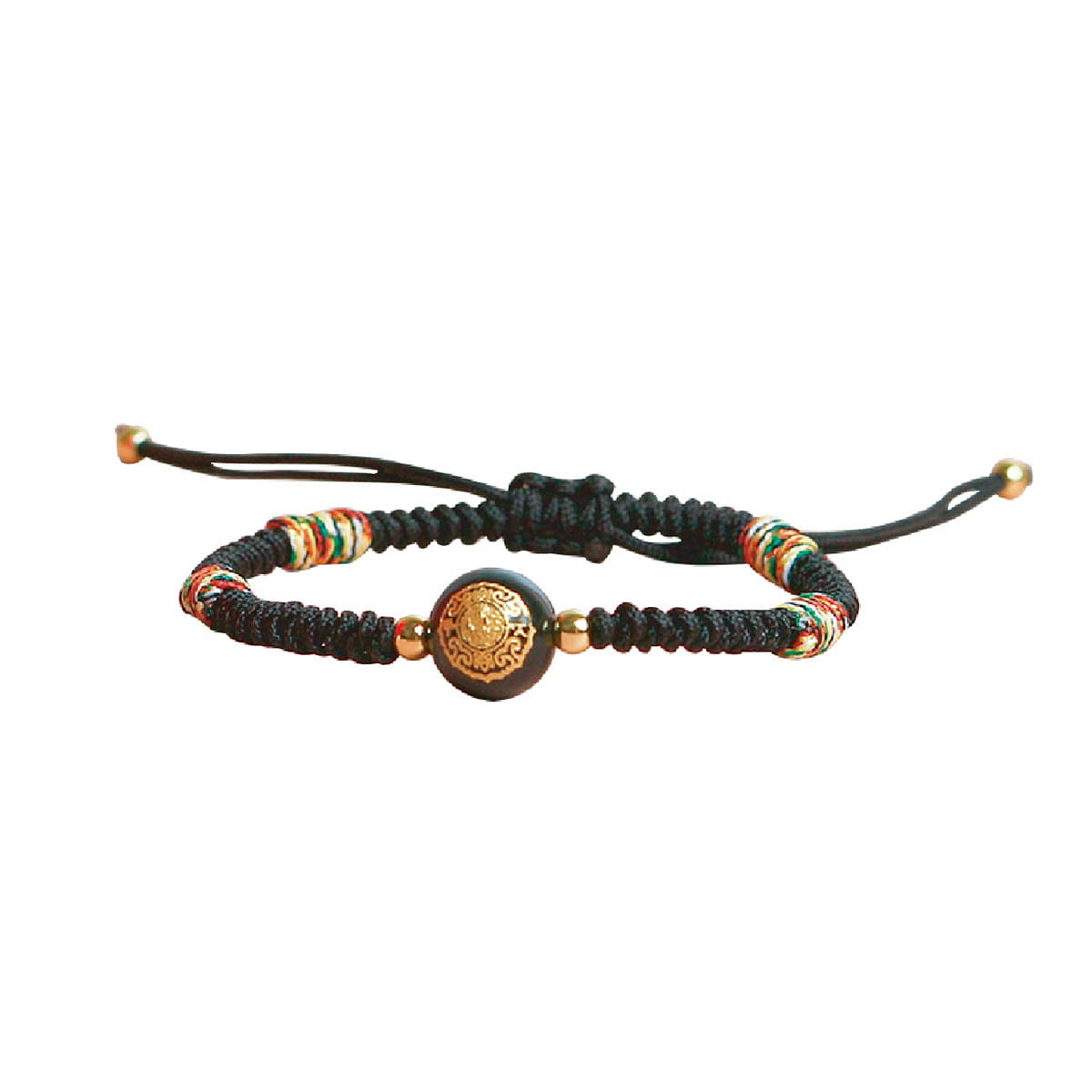 MAZUBUYBUY 5 Color Braided Bracelet (Black) 1pcs 15 그램