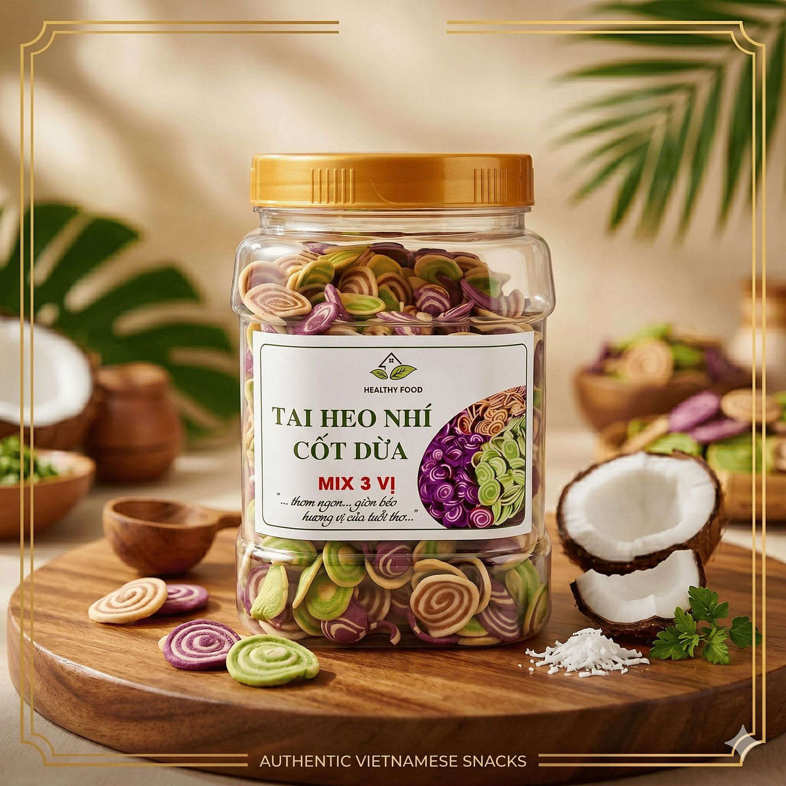 TRI Foods Small Umbrella Cookies Mix Coconut 500g 500 g