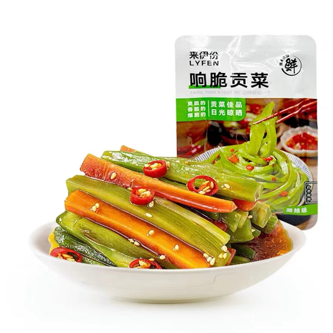 Crispy Tribute Vegetables, Spicy flavor, Refreshing, Lunch, Casual Snacks 168 กรัม