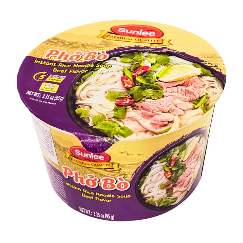 [Sunlee] Beef Instant Rice Noodle Soup - 1 Bowl 3.35 oz