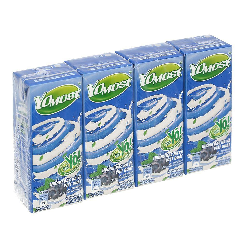 [YOMOST] Yogurt Drink Mint & Blueberry Flavor- 4 x 170 ml