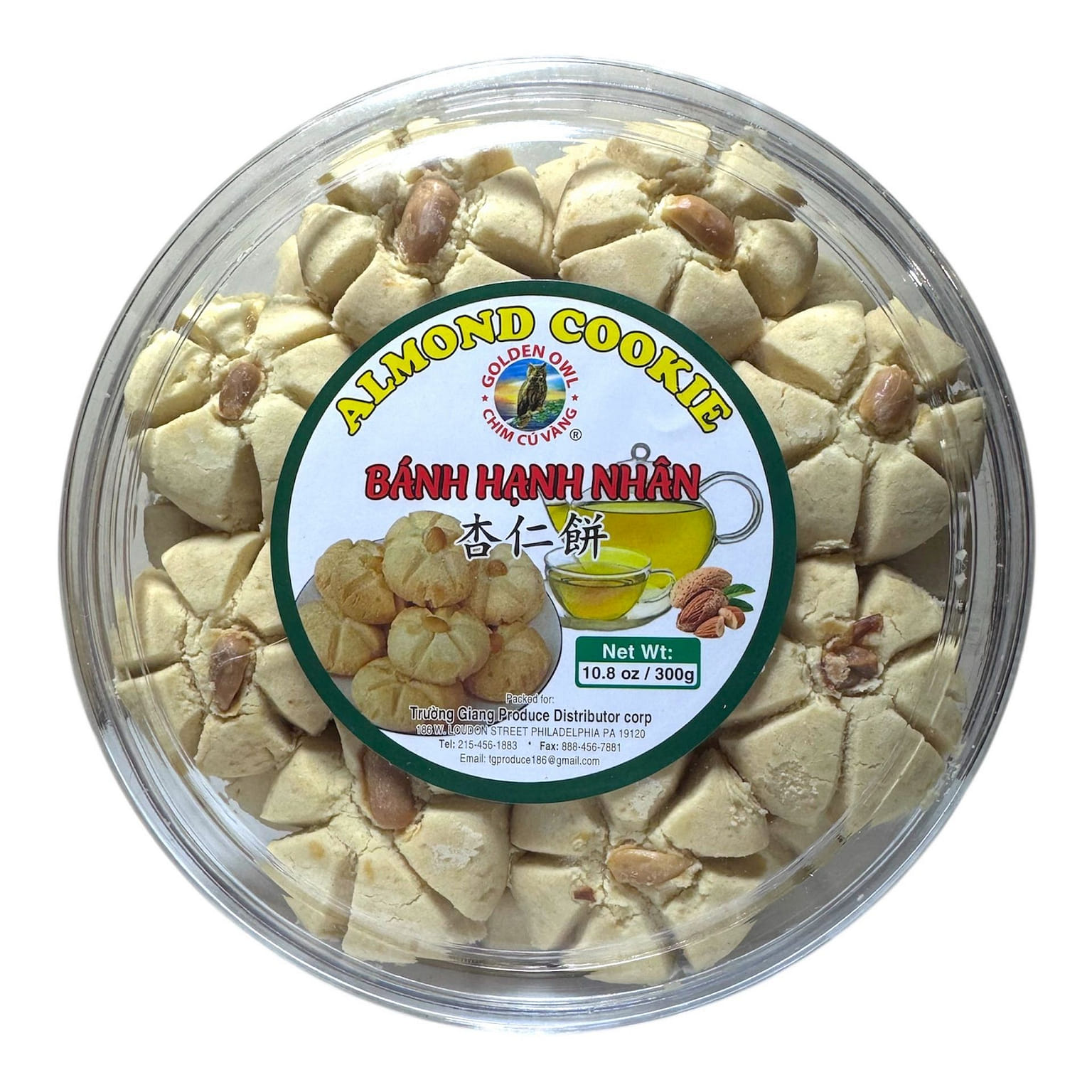 [Golden Owl] Almond Cookies Banh Hanh Nhan 10.8Oz 300 g